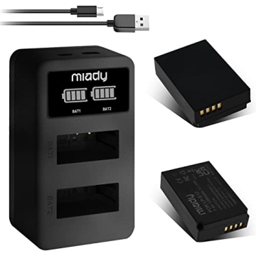 Miady LP-E12 Charger Set: Dual LCD Charger & 2 Pack 1350mAh Batteries Compatible with Canon EOS M50,...