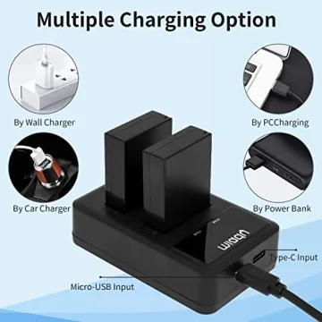 Miady LP-E12 Charger Set with 1350mAh Batteries for Canon Cameras