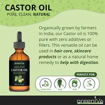 GreenIVe 100% Pure Castor Oil 4 oz for Hair & Skin Care