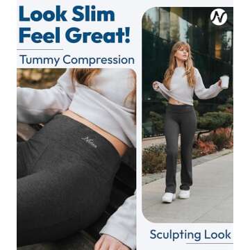 Nirlon Straight Leg Yoga Pants - Straight Leg Yoga Pants for Women Breathable Leggings for Women for Yoga Regular & Plus Size Pants for Women Yoga Work Pants for Women (S 32" Inseam, Charcoal)