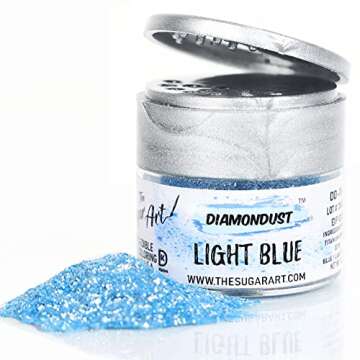 Light Blue Edible Glitter for Drinks, Cocktails, Cake Decorating, Strawberries, Chocolates & More | ...