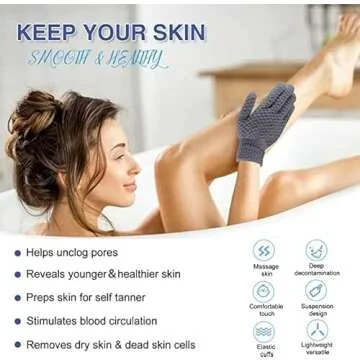 Yiclick 6Pairs Heavy Exfoliating Gloves,Body Scrub Exfoliator for Dead Skin Remover,Exfoliating Body Scrubber for Bath Shower Exfoliation,Exfoliate Sponge Loofah Washcloth Mitt Men Women