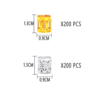 Leeven 400 Pcs Dreadlocks Metal Cuffs and Accessories