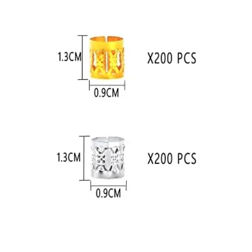 Leeven 400 Pcs Dreadlocks Metal Cuffs and Accessories