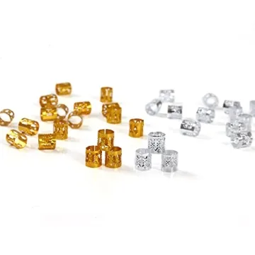 Leeven 400 Pcs Dreadlocks Metal Cuffs and Accessories