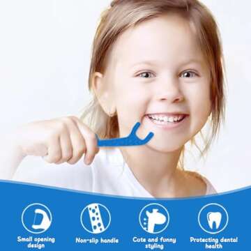 EcoFrenzy Kids Floss Picks 200 Count (4 Packs of 50 Flossers) - Biodegradable Cornstarch - Strawberry Flavored