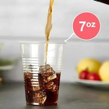 Bulk 7 oz Clear Plastic Cups - Perfect for Parties & Everyday Use