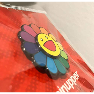 Happy Flower Spinning Hard Enamel Lapel Pin (1.5", Rainbow)