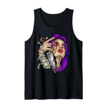 Silent Woman & Knife Tank Top