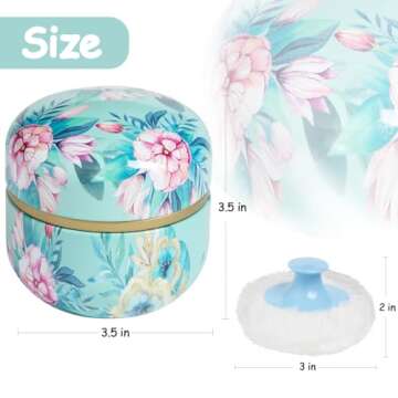 Powder Puff and Powder Container for Body Dusting Powder Case with Puff for Baby and Women,Loose Pow...