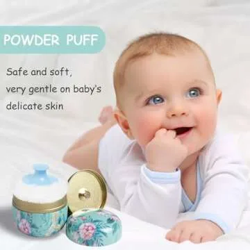 Powder Puff and Powder Container for Body Dusting Powder Case with Puff for Baby and Women,Loose Powder Containers with Puff for Travel