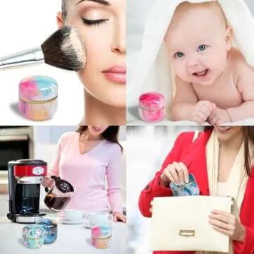 Powder Puff and Powder Container for Body Dusting Powder Case with Puff for Baby and Women,Loose Powder Containers with Puff for Travel