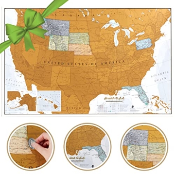 Maps International Scratch Off Map Of The US – USA Wall Map – Scratch Off – Detailed cartograp...