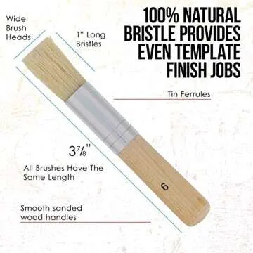 U.S. Art Supply 5 Piece Stencil Brush Set for Creatives