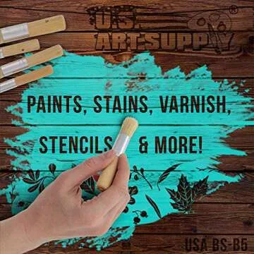 U.S. Art Supply 5 Piece Stencil Brush Set for Creatives