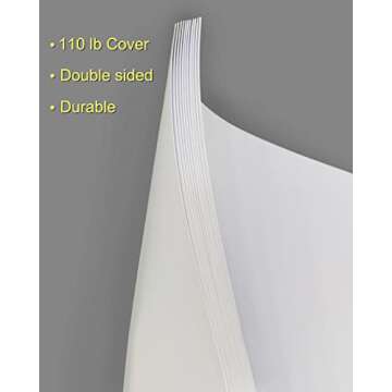 Heavyweight White Cardstock, Thick Paper 100 Sheets (110 lb Cover = 200lb Text = 300 GSM) 8.5 x 11 inches for Arts and Craft, Drawing, DIY Projects