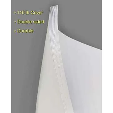 Heavyweight White Cardstock, Thick Paper 100 Sheets (110 lb Cover = 200lb Text = 300 GSM) 8.5 x 11 inches for Arts and Craft, Drawing, DIY Projects