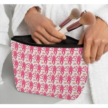 Ayxvt Pink Corduroy Makeup Bag - Trendy Durable Gift