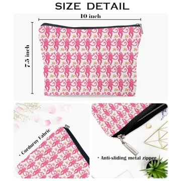 Ayxvt Pink Corduroy Makeup Bag - Trendy Durable Gift