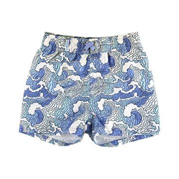 RuggedButts Boys UPF50+ Sun Protection Fruits & Florals Swim Trunks - Ocean Camo, 4T