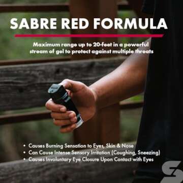 SABRE Crossfire Pepper Gel for Self Defense, Deploys At Any Angle, Maximizes Target Acquisition Against Threats, Easy Carry Belt Clip, Safety Flip Top, Max Police Strength Pepper Spray, 1.5 fl oz