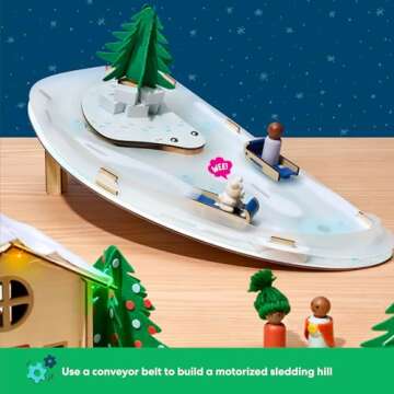 KiwiCo Winter Wonderland - 2024 Advent Calendar for Kids | Christmas Activities For Kids | Assemble Winter Village with Motorized Sledding Hill, Ice Skating Rink, Reindeer, Christmas Trees & more!