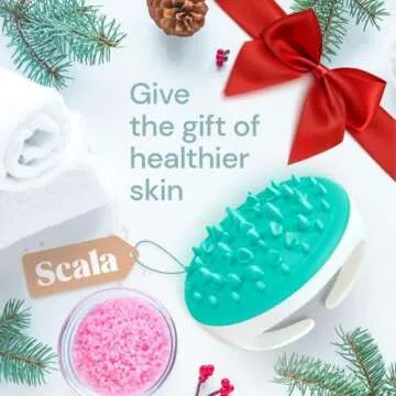 Scala Silicone Cellulite Massager, Bath Shower Scrubber Accessory, Bathroom Toy, Cellulite Remover, Improve Circulation, Body Massager, Exfoliator, Fat Roller Use with Creams and Oils, Teal