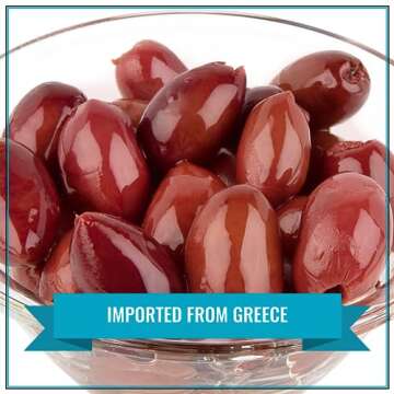 Krinos Whole Kalamata Jumbo Olives - 4.4 lb of Authentic Greek Olives