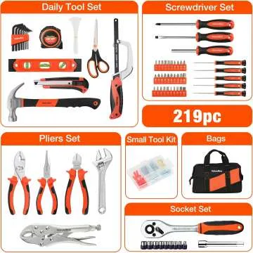 ValueMax 219-Piece Home Tool Set for Beginners