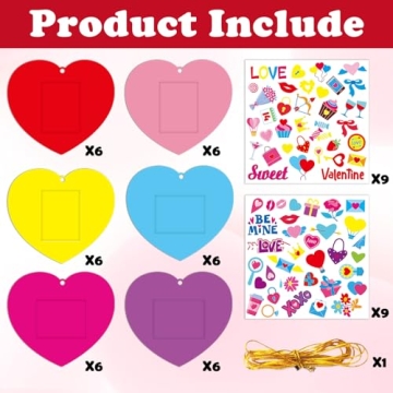 Qyeahkj Valentine's Day Heart Picture Frame Craft Kit for Kids
