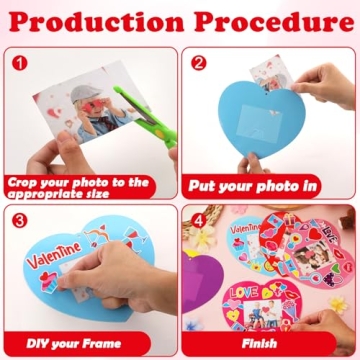 Qyeahkj Valentine's Day Heart Picture Frame Craft Kit for Kids