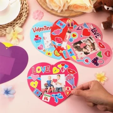 Qyeahkj Valentine's Day Heart Picture Frame Craft Kit for Kids