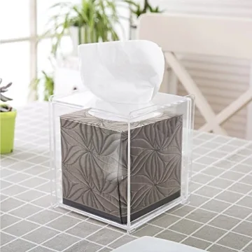 MyGift Clear Acrylic Tissue Dispenser for Home and Office