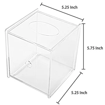 MyGift Clear Acrylic Tissue Dispenser for Home and Office