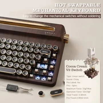 YUNZII QL75 Retro Mechanical Keyboard, Hot Swap & RGB Backlit