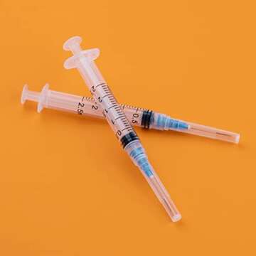 2.5ml Disposable luer lock Syringe with 23G/1Inch Needle, Individual Package (20)