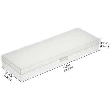 Chinco 4 Pieces Plastic Pencil Case Plastic Stationery Case with Hinged Lid and Snap Closure for Pen...