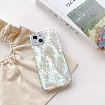 Stylish Mother of Pearl Glitter Phone Case for iPhone 13/14