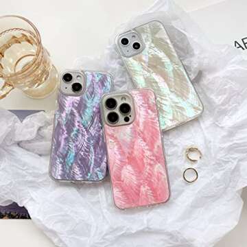 Stylish Mother of Pearl Glitter Phone Case for iPhone 13/14