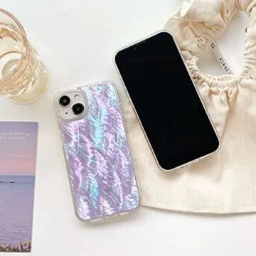 Stylish Mother of Pearl Glitter Phone Case for iPhone 13/14