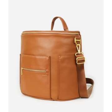FAWN DESIGN The Original Diaper Bag, Faux Leather Diaper Bag Backpack, Adjustable Detachable Straps,...