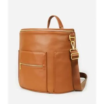 FAWN DESIGN The Original Diaper Bag Backpack in Faux Leather with Adjustable Straps and 12 Pockets