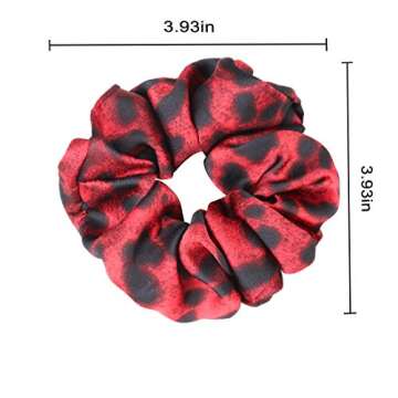 Ondder 6 Pack Women's Leopard Scrunchies - Stylish and Functional Animal Print Hair Accessories