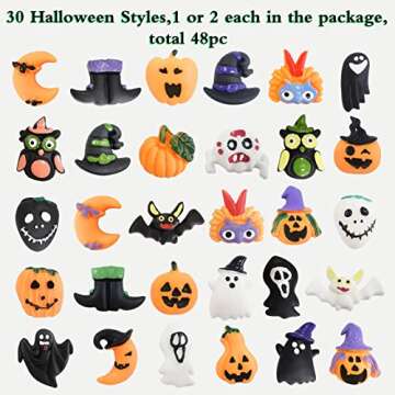 48 Pcs Halloween Mochi Squishy Toys for Kids' Halloween Party Favors