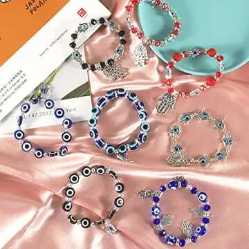 Urradia 520 Pieces Evil Eye Beads for Jewelry Making Kit