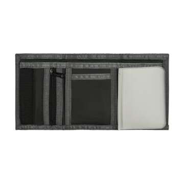 PUMA Kids' Little Rise Trifold Wallet, Black/Grey, One Size