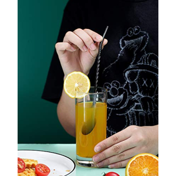 HOMQUEN Eco-Friendly Iced Tea Spoon & Straw Set 4 Piece