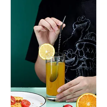 HOMQUEN Eco-Friendly Iced Tea Spoon & Straw Set 4 Piece