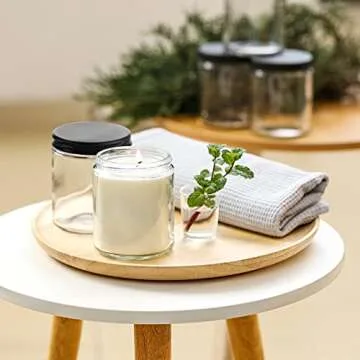 24 Pack 8 Oz Clear Round Glass Jars Perfect for Storage