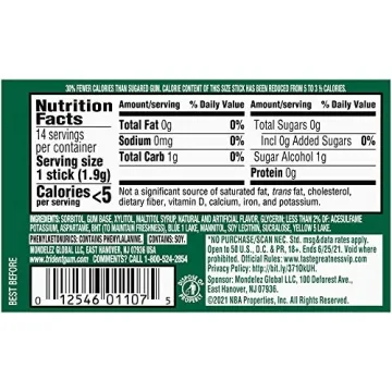 Trident Spearmint Sugar Free Gum - 12 Packs